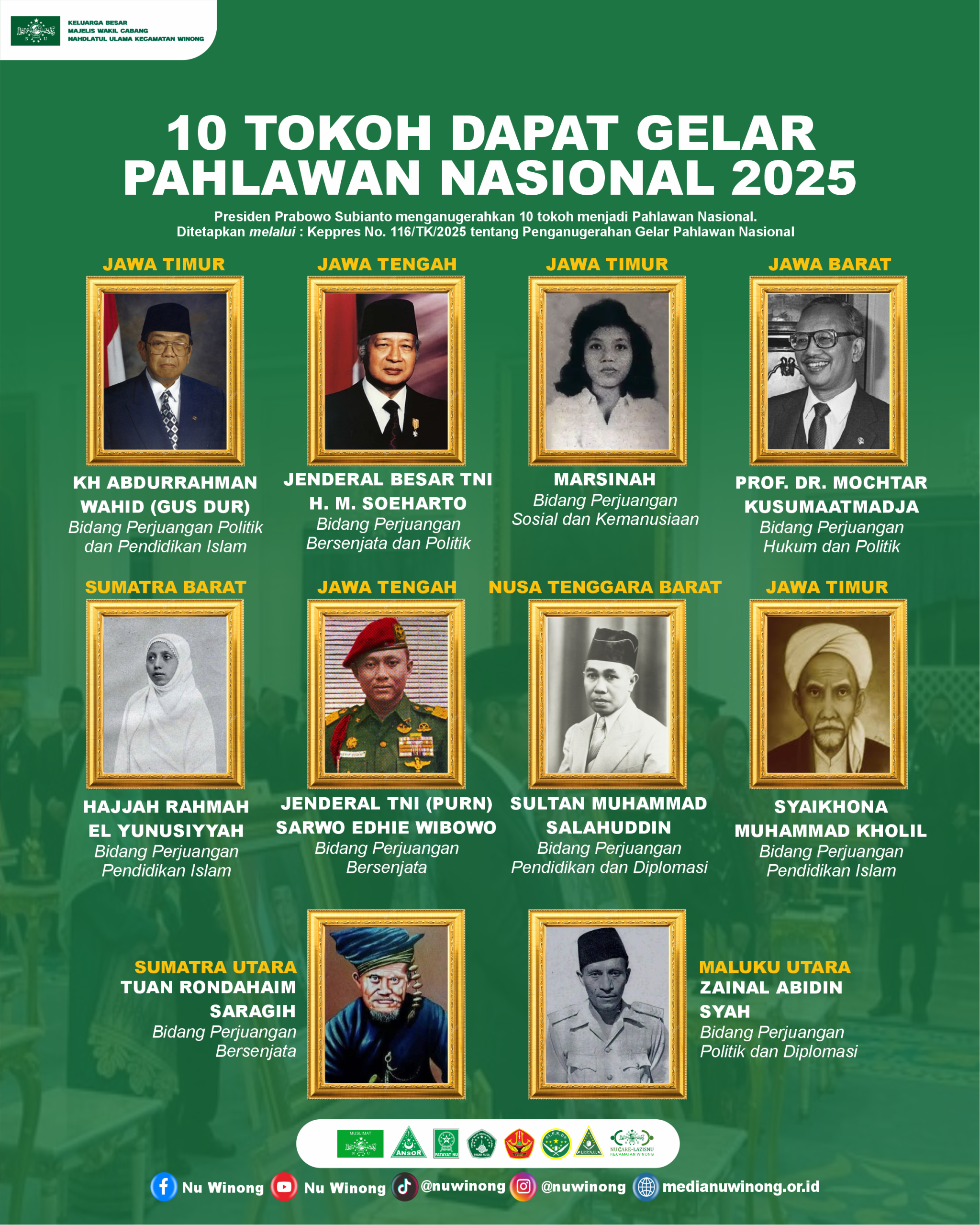 Memperingati Hari Pahlawan, Pemerintah Tetapkan 10 Tokoh Baru sebagai Pahlawan Nasional 2025